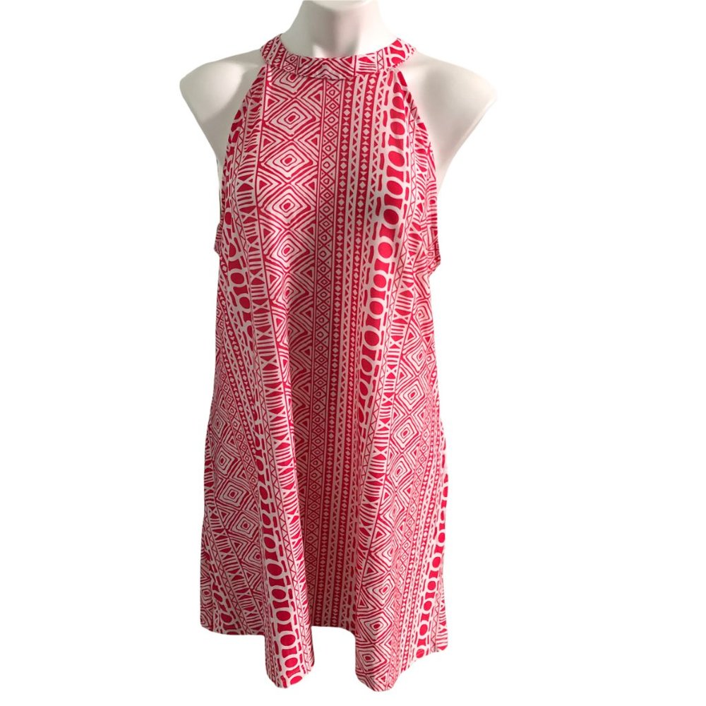 Pink High Neck Stretchy Dress-Sz L/XL